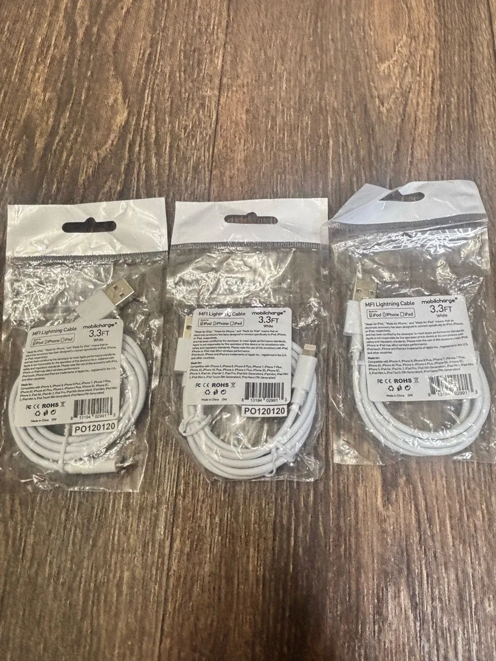 3 Pack of Lightning to USB Charging Cables - 3.3ft